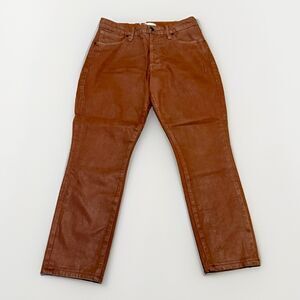 Good American Straight Jeans Womens Size 12/31 Rust Color Coated High